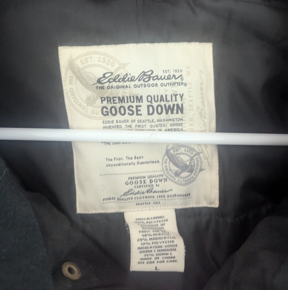 Vintage Rare Eddie Bauer Goose Down Men's outdoor ski/snowboard/work coat size L - Picture 8 of 10